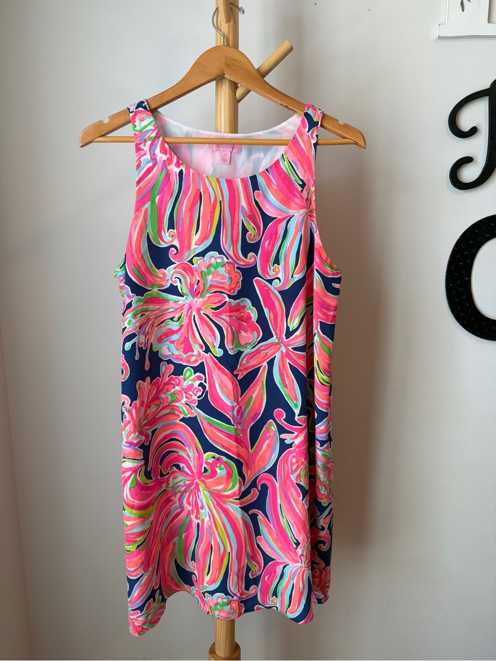 Lilly Pulitzer Silk Jackie Dress Sleeveless Lined Tropical Size Medium